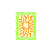 a sticker with a sun in the middle of a black background